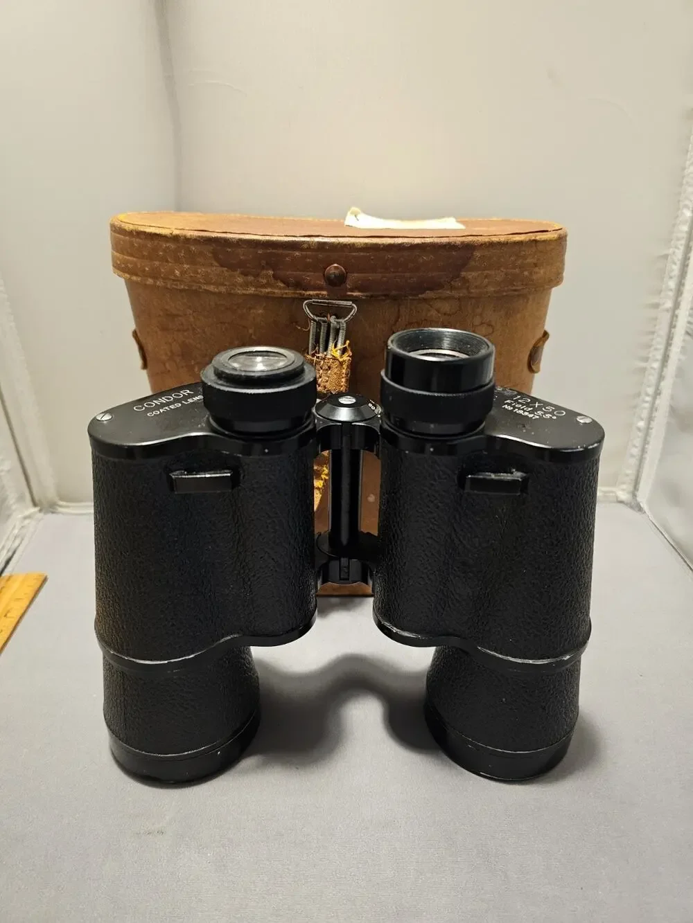 1950's Katsuma Binoculars w/Leather Case - Condor Lens - 12x50 Field 5.5deg